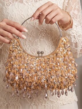 STUNNING BEADED SEQUIN EVENING PURSE GLAM WEDDING HOLIDAYS